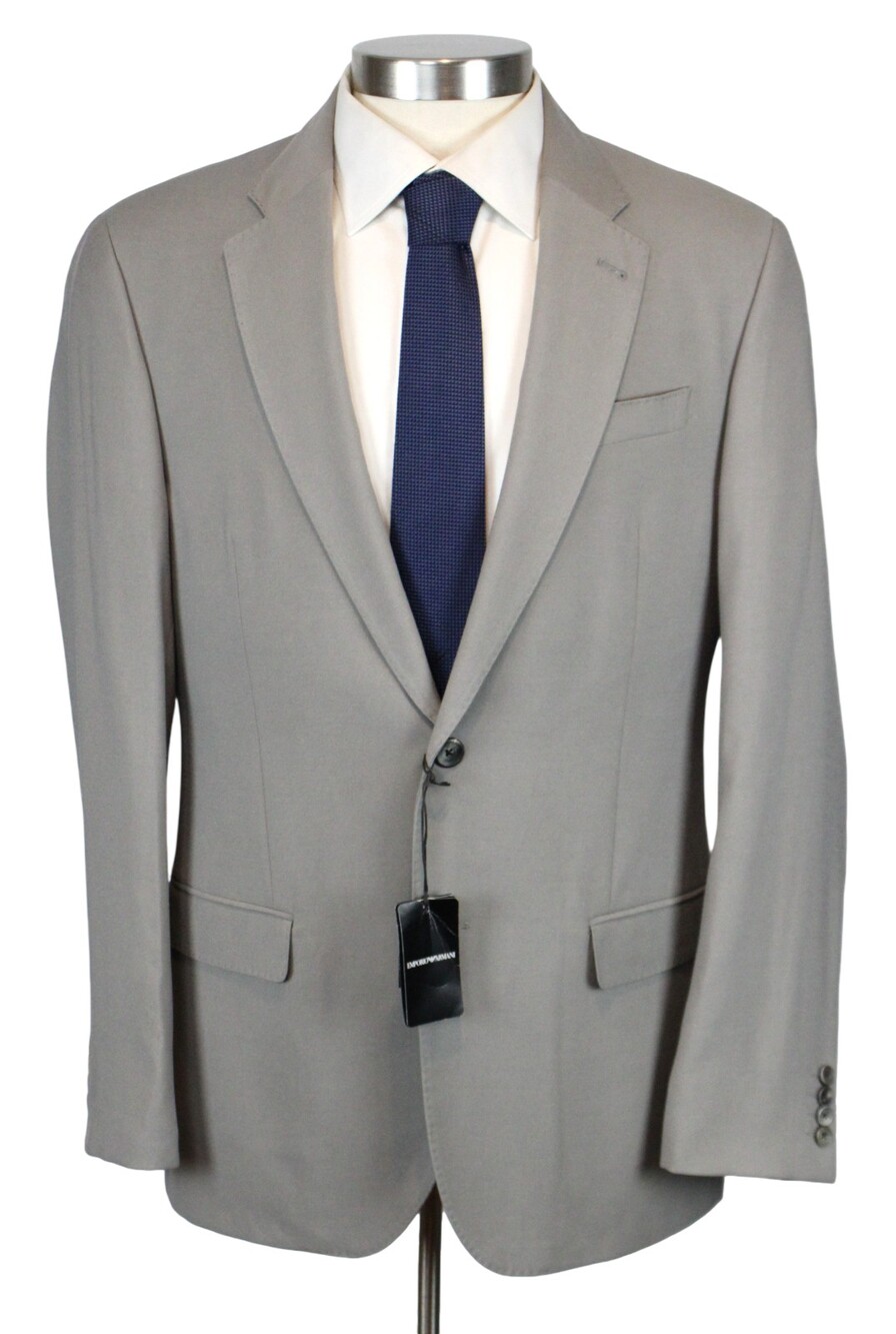 Emporio Armani Sport Coat 42 L Mens Solid Grey Viscose G Line Blazer Two Button